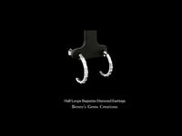 Half Loops Baguette Diamond Earrings with baguette-cut stones in half-loop style and modern curved silhouette