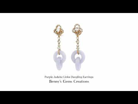 Purple Jadeite Links Dangling Earrings