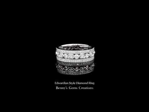 Edwardian Style White Gold Diamond Ring featuring sparkling diamonds in vintage-inspired detailing
