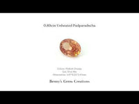 0.89cts Unheated Padparadscha with vivid pink-orange color for fine jewelry