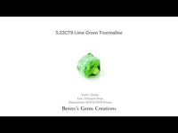 5.22CTS Lime Green Tourmaline gemstone with vivid neon green brilliance