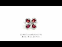 Graceful unheated ruby diamond ring featuring a vivid natural ruby accented with brilliant diamonds