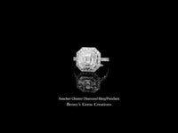 Asscher Cluster Diamond Ring Convertible to Pendant with sparkling accents