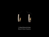U-Shaped Diamond Huggie Earrings