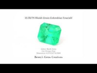 12.13CTS Bluish Green Colombian Emerald - Benny's Gems Creations
