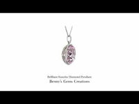 Brilliant Kunzite Diamond Pendant with sparkling pink-purple gemstone accented with sparkling diamonds