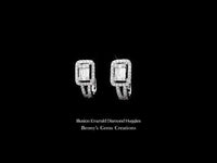 Illusion Emerald Diamond Huggies with emeralds and diamonds, illusion design
