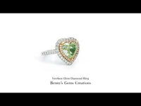 Verdant Glow Diamond Ring featuring rare brownish greenish yellow and pink diamonds – unique multicolored diamond ring that radiates luxury and elegance.