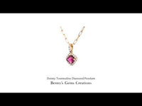 Dainty Tourmaline Diamond Pendant with soft feminine sparkle in delicate gold setting