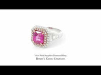 Unheated Vivid Pink Sapphire Diamond Ring showcasing a brilliant vivid pink sapphire in luxurious setting