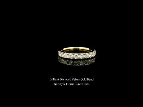 Brilliant Diamond Yellow Gold Band featuring brilliant-cut diamonds