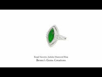 Regal Navette Jadeite Diamond Ring with sparkling diamonds for a luxurious look
