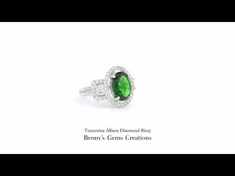 Tsavorite Allure Diamond Ring showcasing vibrant green tsavorite and brilliant diamonds 