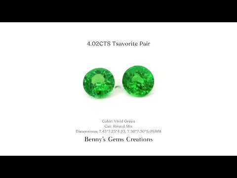 4.02CTS Tsavorite Pair - Benny's Gems Creations
