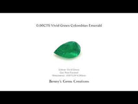 video of pear shaped 0.9cts colombian emerald