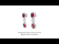 Dangling Ruby Glamour Diamond Earrings – elegant earrings featuring vibrant rubies accented with sparkling diamonds.