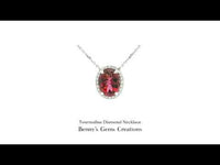Pink Tourmaline White Gold Diamond Necklace with sparkling diamond accents