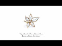 Elegant Rose Gold Flower Diamond Ring featuring delicate flower design with sparkling diamond accents