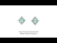 Paraiba Purity diamond earring stud featuring vibrant Paraiba gem and brilliant diamonds