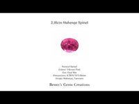 Mahenge Spinel 2.16Cts in vibrant pink oval natural spinel, with certificate.
