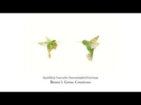 Sparkling Tsavorite Hummingbird Earrings