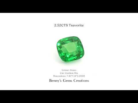 2.52CTS Tsavorite ideal for rings, pendants, or earrings with vibrant green hue