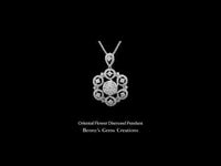 Oriental Flower Diamond Pendant featuring sparkling diamonds with delicate petal details