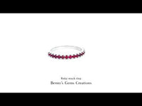 Elegant Ruby Stack Ring with vibrant red rubies, perfect for layering