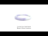 Lavender Green Type A Jadeite Bangle featuring natural lavender and green hues with smooth polished finish