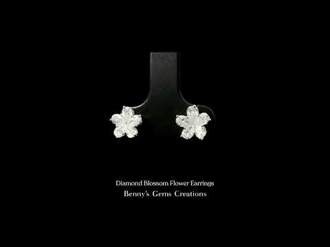 Diamond Blossom Flower Earrings