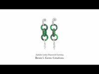 Jadeite Links Diamond Earring accented with sparkling diamonds in elegant white gold setting