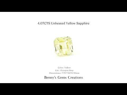4.07CTS Unheated Yellow Sapphire with vivid natural yellow color ideal for rings or pendants