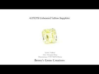 4.07CTS Unheated Yellow Sapphire with vivid natural yellow color ideal for rings or pendants