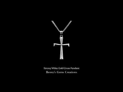 Strong White Gold Cross Pendant minimalist design and statement religious jewelry