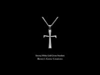 Strong White Gold Cross Pendant minimalist design and statement religious jewelry