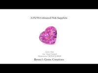 2.17 carat unheated natural pink sapphire gemstone – radiant pink hue, ideal for fine jewelry or custom engagement rings.