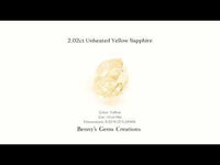 2.02cts Unheated Yellow Sapphire Gemstone showcasing radiant golden-yellow color and natural brilliance, untreated for authentic beauty.