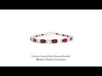 Crimson Cascade Ruby Diamond Bracelet in white gold with sparkling diamonds