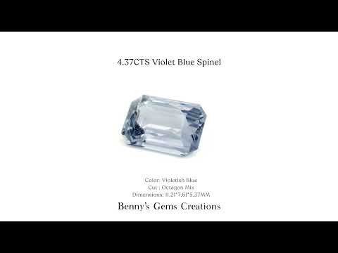 4.37 Carat Violet Blue Spinel – Natural Gemstone with Rich Violet-Blue Hue and Exceptional Brilliance
