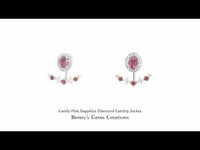 Candy Pink Sapphire Diamond Earring Jacket in white gold with diamond accents