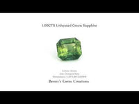 1.09CTS Unheated Green Sapphire - Benny's Gems Creations