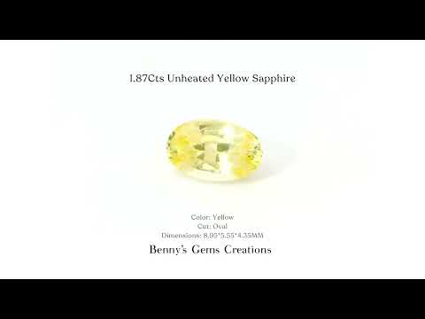 1.87 carat unheated yellow sapphire with bright natural golden hue and fine clarity, expertly cut gemstone for premium jewelry.