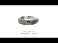 Icy Black Jadeite Bangle with smooth high-polish finish and sleek rounded silhouette