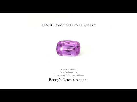 1.12CTS Unheated Purple Sapphire - Benny's Gems Creations
