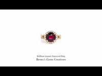 Brilliant Garnet Diamond Ring featuring a vibrant red garnet center stone with sparkling diamonds