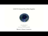 2.60 carat unheated royal blue sapphire – natural, untreated gemstone with deep royal blue color and exceptional brilliance, perfect for fine jewelry.