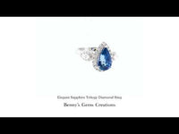 Elegant Sapphire Trilogy Diamond Ring accented with sparkling diamonds in elegant design
