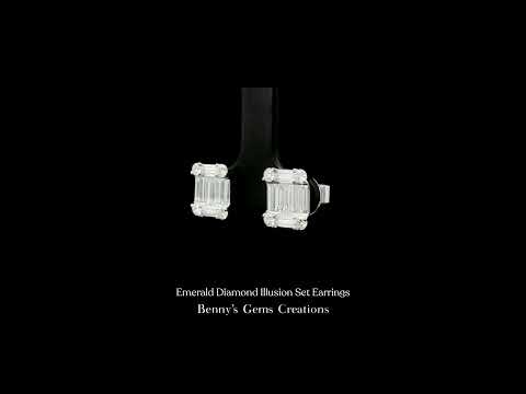 Emerald Diamond Illusion Set Earrings