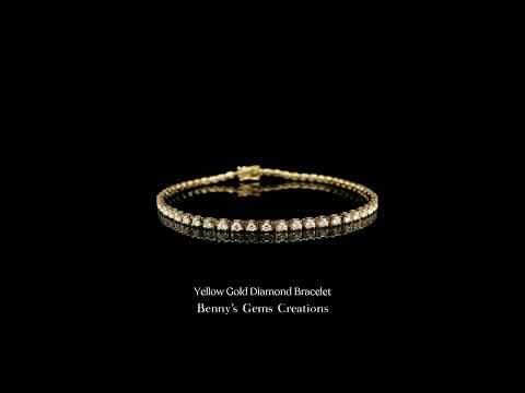 Yellow Gold Diamond Bracelet featuring Brilliant-Cut Diamonds in Elegant 18K Gold Setting