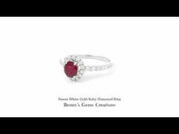 Sweet White Gold Ruby Diamond Ring with vibrant red gemstone and sparkling accent diamonds in white gold for sophisticated wear